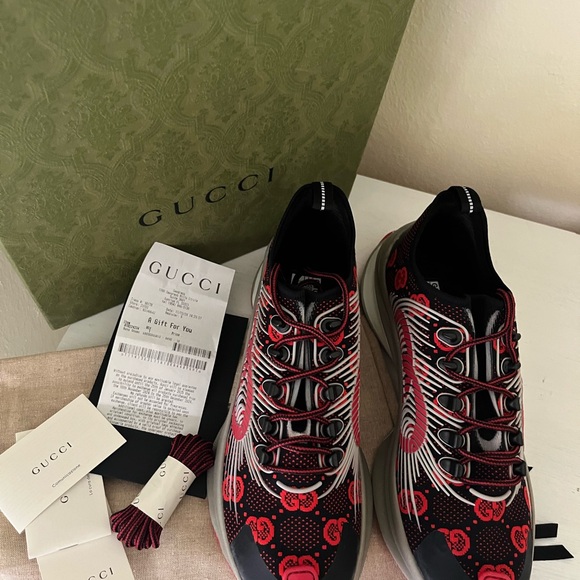 NIB Gucci Run G Logo GG Technical Knit Run  Red /Bback Sz 10G / US 10.5 $920 - Picture 13 of 14